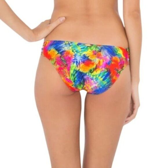 NWT Luli Fama Mundo De Colores Bikini Bottom M Multi Braided String Sides Swim - Picture 2 of 5